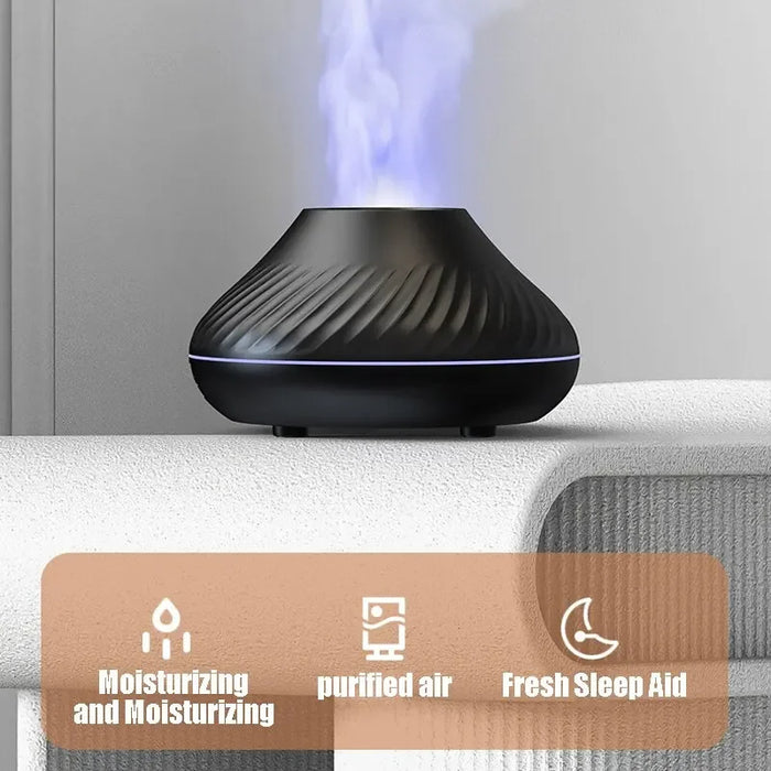 Anyhouz Air Humidifier Nordic Style Flame Aromatherapy Quiet High Fog Diffuser For Home Bedroom