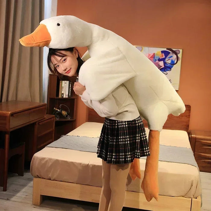 Anyhouz Side Sleep Body Pillow Cute Huge White Goose Stuffed Animal Sleeping Pillow 130CM