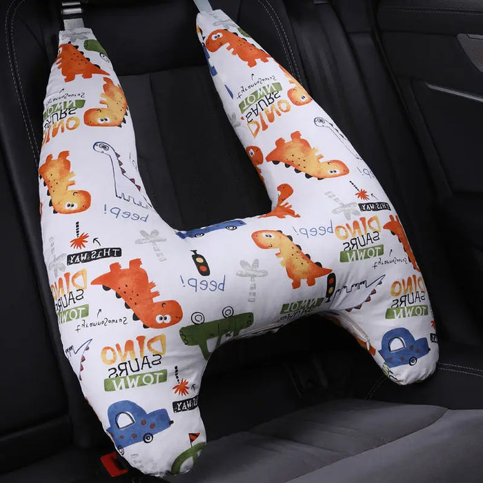 Anypack Car Travel Pillow UShape Dinosaur Town Pattern Children Travel Pillow Cushion for Car Seat, Safety Neck Pillow for Kids