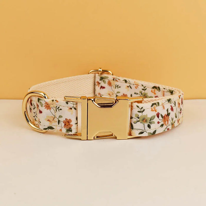 Anywags Pet Collar White Floral Stylish Accessory with Safety Buckle Durable Strap