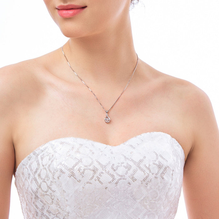 Anyco Necklace 925 Silver for Women Moissanite Diamond Pendant  Rhodium Platting Jewelry