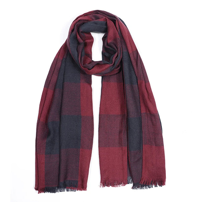 Anyyou Scarf Black and Red Plaid Unisex Cashmere Autumn Winter long Pashmina Shawl Muffler