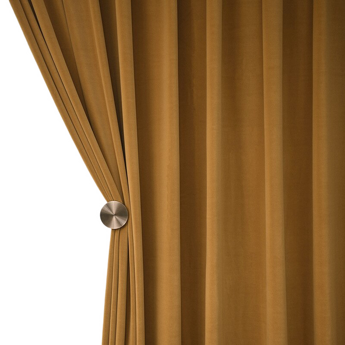 Anyhouz 250cm Mustard High Quality Modern Velvet Blackout Curtains for Living Room Bedroom Dining Luxury Window Drape