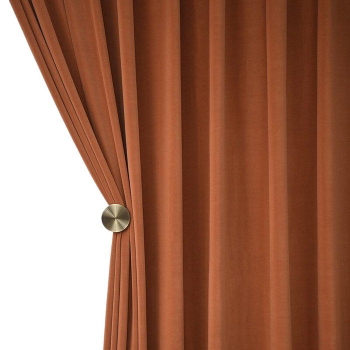 Anyhouz 150cm Orange High Quality Modern Velvet Blackout Curtains for Living Room Bedroom Dining Luxury Window Drape