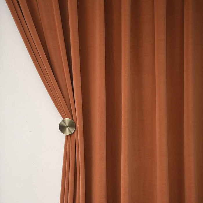 Anyhouz 250cm Mustard High Quality Modern Velvet Blackout Curtains for Living Room Bedroom Dining Luxury Window Drape