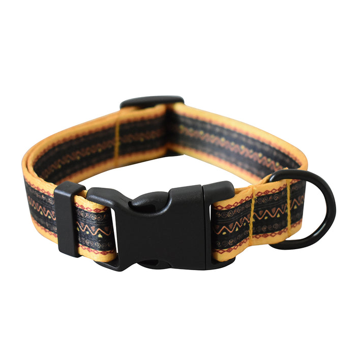 Anywags Pet Collar Brown Mustard Plain Sytlish Strap Comfortable Dog Accessory