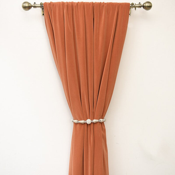 Anyhouz 250cm Orange High Quality Modern Velvet Blackout Curtains for Living Room Bedroom Dining Luxury Window Drape