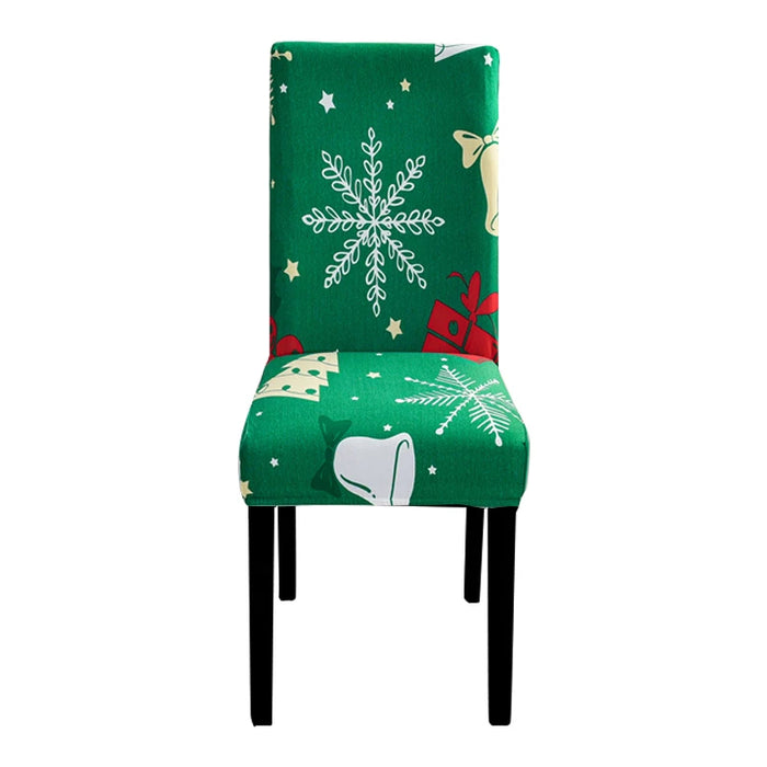 Anyhouz Chair Cover Green Big Leaf Snow Flakes Design with Anti-Dirt and Elastic Material for Dining Room Kitchen Wedding Hotel Banquet Restaurant