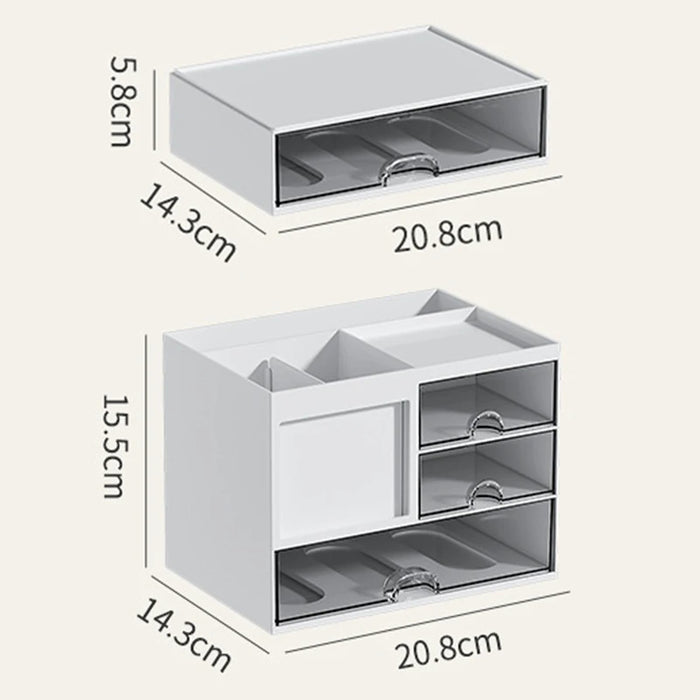 Anyhouz Storage Box Solo Mini Drawer with Notes Photo Cards Display Area Office Desktop Stationery Stackable Organizer