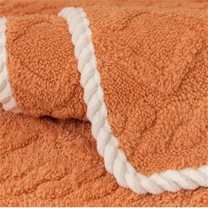 Anyhouz Sofa Towel Velvet Plush Quilted Orange Super Soft Non-slip Sectional Sofa Cover for Living Room L Shape Couch Cover