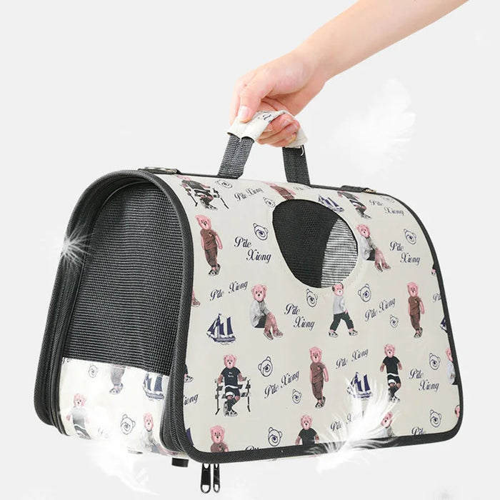 Anywags Pet Carrier Small Big Eyed Cat Print Shoulder Sling Bags for Small Pet Carrying Accessories