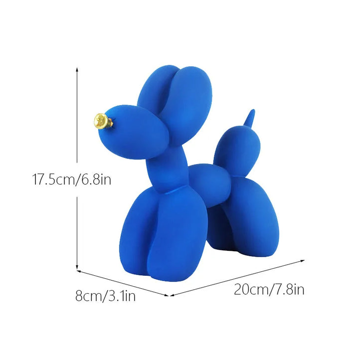 Anyhouz Home Figurine Nordic Balloon Dog Blue Resin for Living Room Desktop Decoration Accessories Gifts