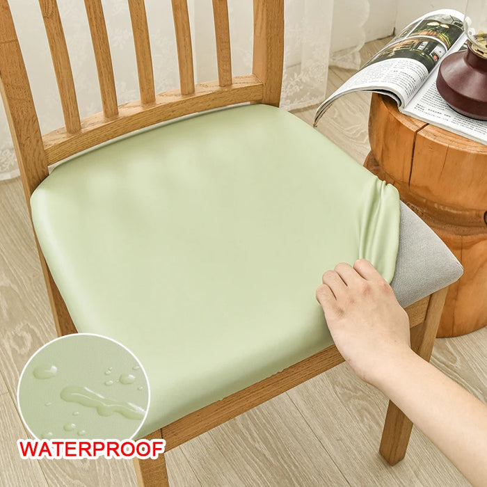 Anyhouz Chair Cover Plain Light Green Stretch Seat Cover for Home Dinning Kitchen Washable Removable