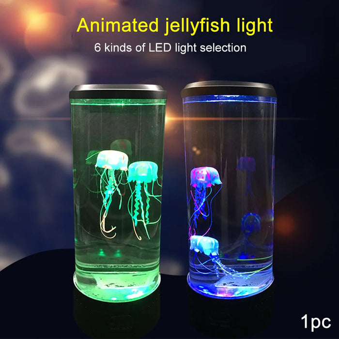 Anyhouz Table Lamp Aquarium Jellyfish Lights USB Rechargeable For Bedroom And Living Room