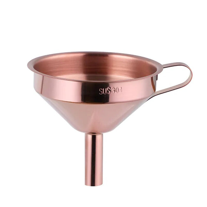 AnyGleam Funnel with Detachable Strainer 1Pc Rose Gold Stainless Steel with Wide Cone Mouth Funnel for Small Can Jar Kitchen Utensil