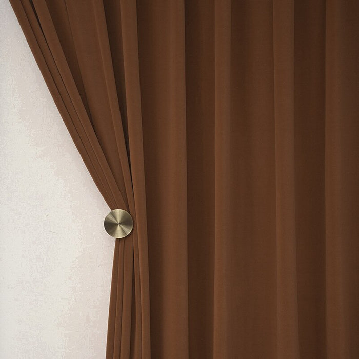 Anyhouz 100cm Orange High Quality Modern Velvet Blackout Curtains for Living Room Bedroom Dining Luxury Window Drape