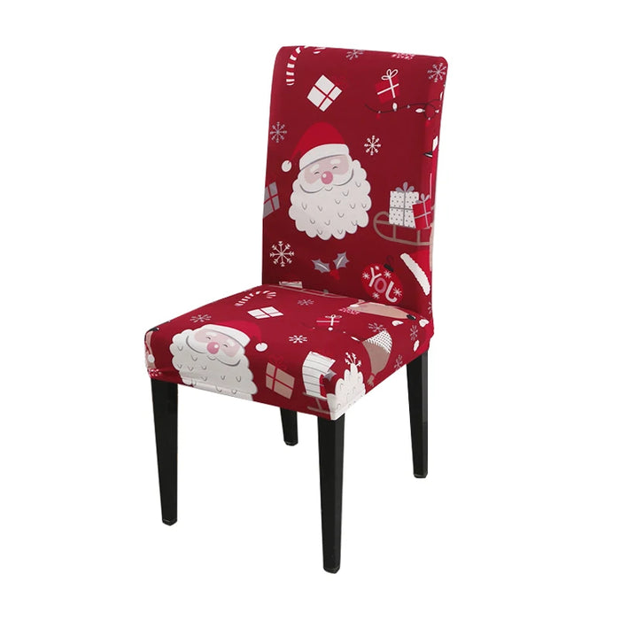 Anyhouz Chair Cover Maroon Big Santa Head Design with Anti-Dirt and Elastic Material for Dining Room Kitchen Wedding Hotel Banquet Restaurant