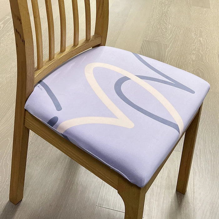 Anyhouz Chair Cover Light Purple Simple Heart Pattern Print Stretch Seat Cover for Home Dinning Kitchen Washable Removable