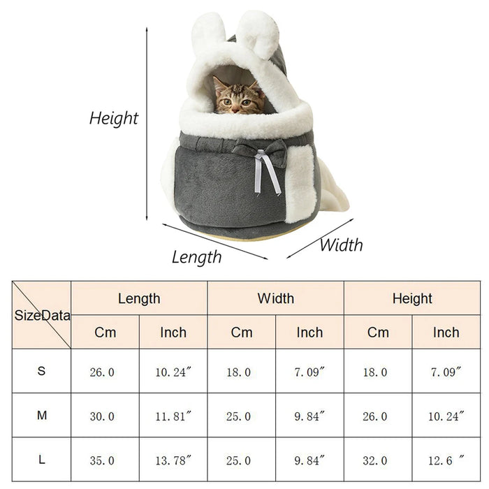 Anywags Pet Carrier Small Brown Outdoor Travel Pet Carrier Bag Nest for Small Pets with Ear Hoodie