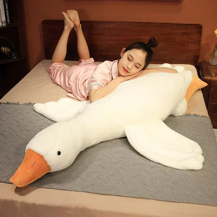 Anyhouz Side Sleep Body Pillow Cute Huge White Goose Stuffed Animal Sleeping Pillow 50CM