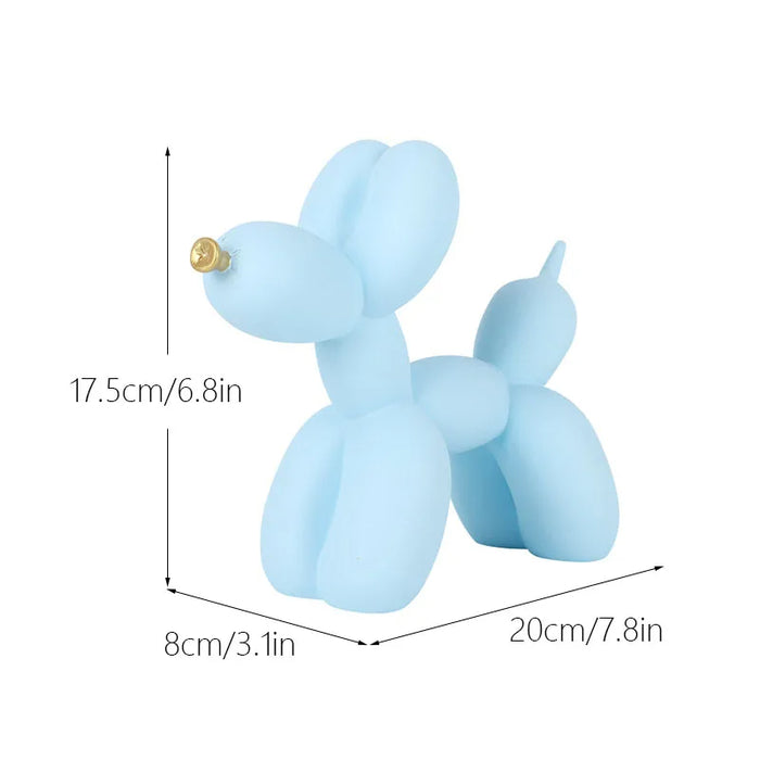 Anyhouz Home Figurine Nordic Balloon Dog Light Blue Resin for Living Room Desktop Decoration Accessories Gifts