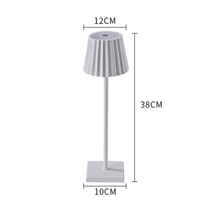 Anyhouz Table Lamp Pleated Elegance High Foot Desk Light USB Rechargeable For Living Room