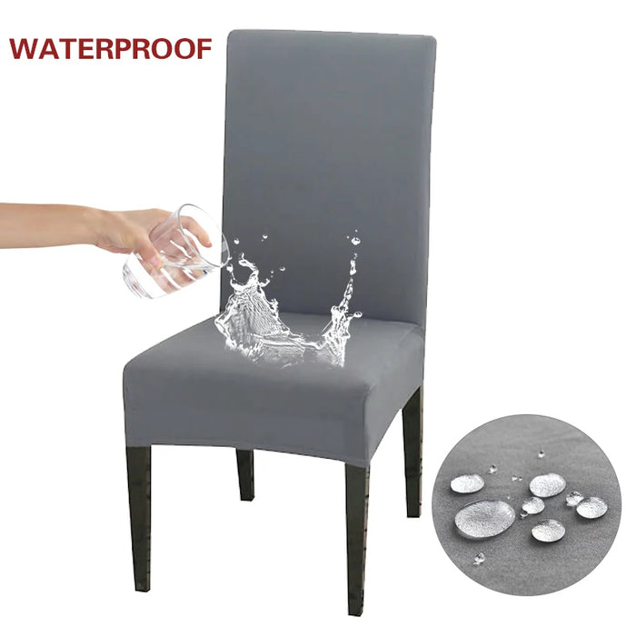 Anyhouz Chair Cover Ash Grey with Anti-Dirt and Waterproof Elastic Material for Dining Room Kitchen Wedding Hotel Banquet Restaurant