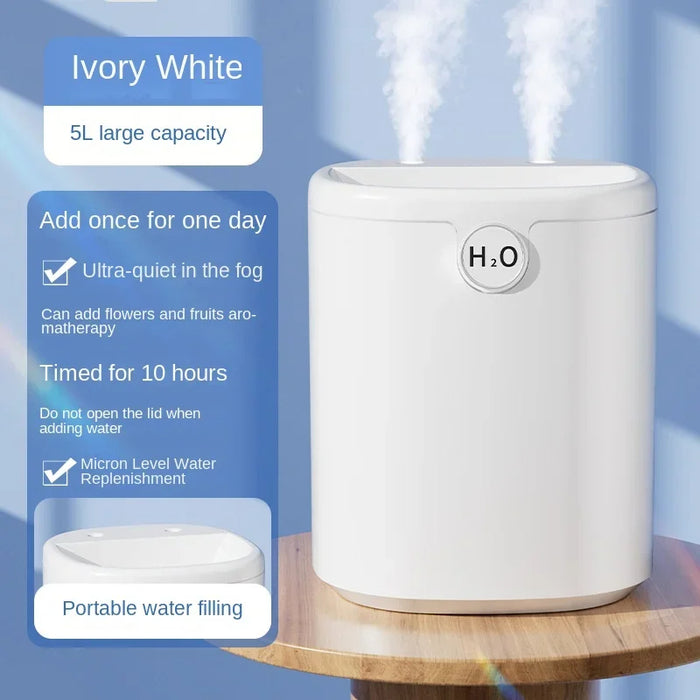 Anyhouz Air Humidifier Ivory USB Powered Double Spray Nozzle Multi-function Aroma Diffuser For Home And Office