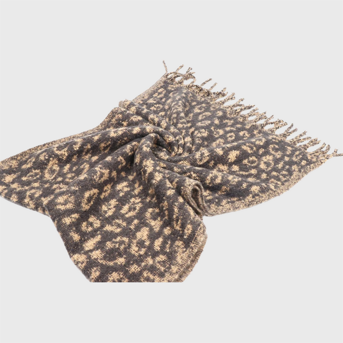 Anyyou Scarf Leopard Cape Cashmere  Winter Pashmina Shawl Tassel Bandana