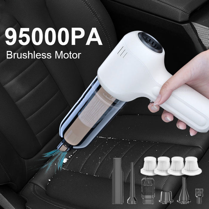 Anymob Vacuum Cleaner White Basic 2 Filters Mini Handheld Portable Blower 2in1 Home Car Appliance