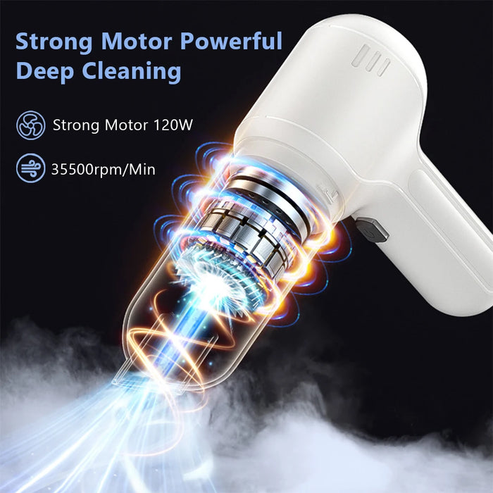 Anymob Vacuum Cleaner White Basic 2 Filters Mini Handheld Portable Blower 2in1 Home Car Appliance