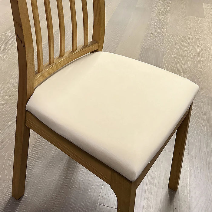 Anyhouz Chair Cover Beige Plain No Print Stretch Seat Cover for Home Dinning Kitchen Washable Removable