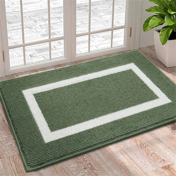 Anyhouz Doormat Green Non Slip Dirt Resistant Mat For Kitchen And Bathroom