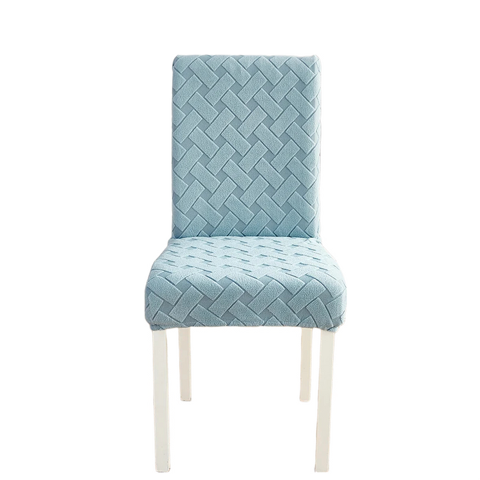 Anyhouz Chair Cover Light Blue Knitted Design with Anti-Dirt and Elastic Material for Dining Room Kitchen Wedding Hotel Banquet Restaurant