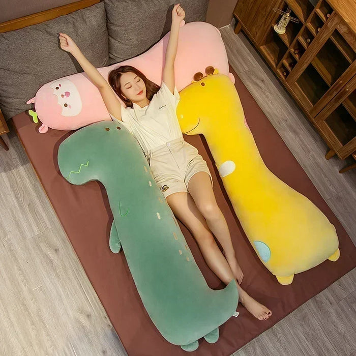 Anyhouz Side Sleeping Body Pillow Yellow Giraffe Lovely Cartoon Animal Soft Cozy Throw Long Pillows 80cm