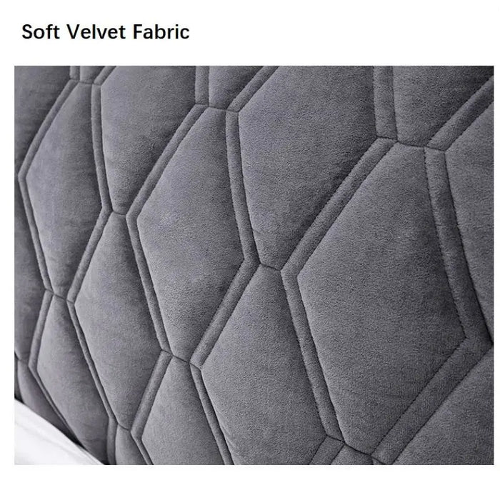 Anyhouz Headboard Cover Dark Gray Zigzag Pattern Super Soft Smooth Quilted Velvet Bed Back Dust Protector Cover 180x70cm