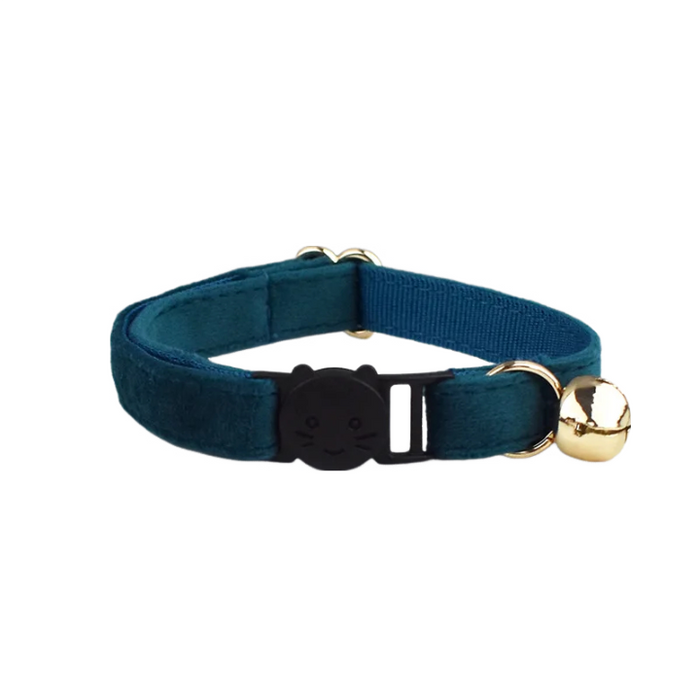 AnyWags Cat Collar Navy Blue Large with Safety Buckle, Bell, and Durable Strap Stylish and Comfortable Pet Accessory