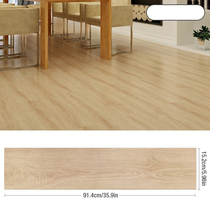 Anyhouz 20pcs Vinyl Tile Natural Oak Stain Self Adhesive Wear Resistant Floor Wood Grain 3D Wallpaper Waterproof Stickers for Home and Office Decoration