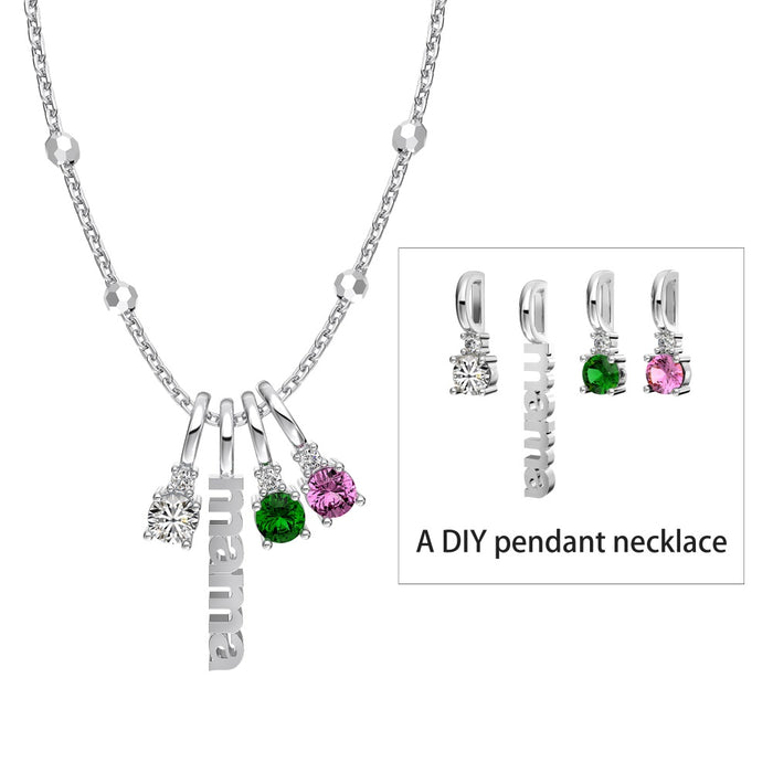 Anyco Necklace 18K Mom Sweet & Cool 925 Silver Mother's Day Gift Necklaces For Women