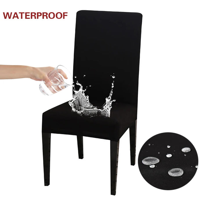 Anyhouz Chair Cover Black with Anti-Dirt and Waterproof Elastic Material for Dining Room Kitchen Wedding Hotel Banquet Restaurant