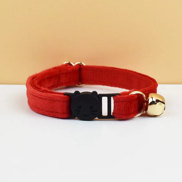 AnyWags Cat Collar Cherry Red Large with Safety Buckle, Bell, and Durable Strap Stylish and Comfortable Pet Accessory