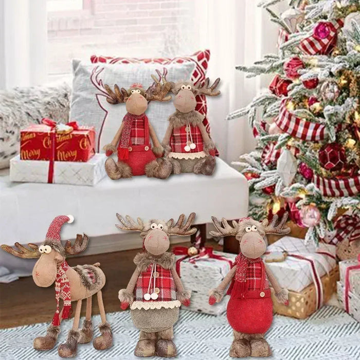 Anyhouz Christmas Deer Elk Doll Holiday Home Decoration Ornaments