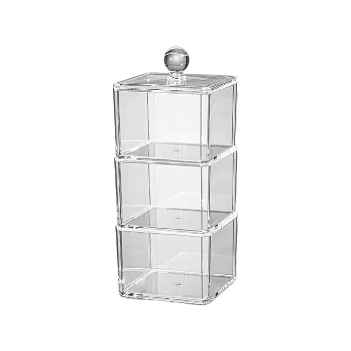 Anyhouz Storage Box Three Layer Transparent Acrylic Stackable Dustproof Jewelry Cases Organizer