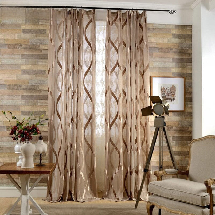 Anyhouz 200cm Curtains Brown Modern Luxury Retro Style Texture for Living Room Bedroom Dining Fashion Decor