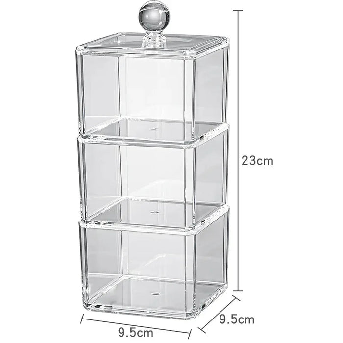 Anyhouz Storage Box Three Layer Transparent Acrylic Stackable Dustproof Jewelry Cases Organizer