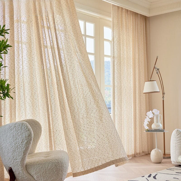 Anyhouz 200cm Curtains Beige Modern Luxury Retro Style Texture for Living Room Bedroom Dining Fashion Decor