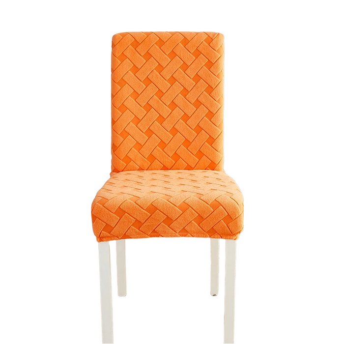 Anyhouz Chair Cover Orange Knitted Design with Anti-Dirt and Elastic Material for Dining Room Kitchen Wedding Hotel Banquet Restaurant