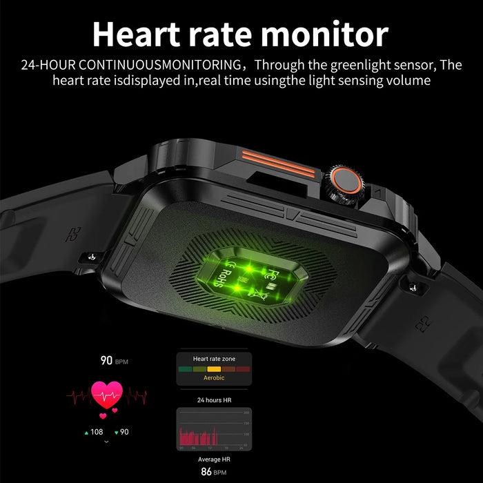 Anyco Smartwatch Waterproof Bluetooth Fitness Tracker with Heart Monitor Wristwatch