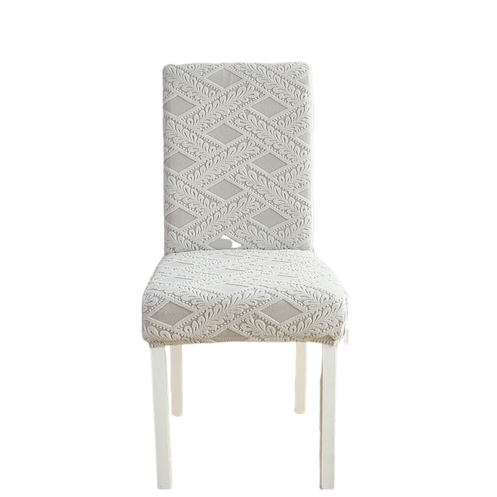 Anyhouz Chair Cover Light Grey Knitted Veins Design with Anti-Dirt and Elastic Material for Dining Room Kitchen Wedding Hotel Banquet Restaurant