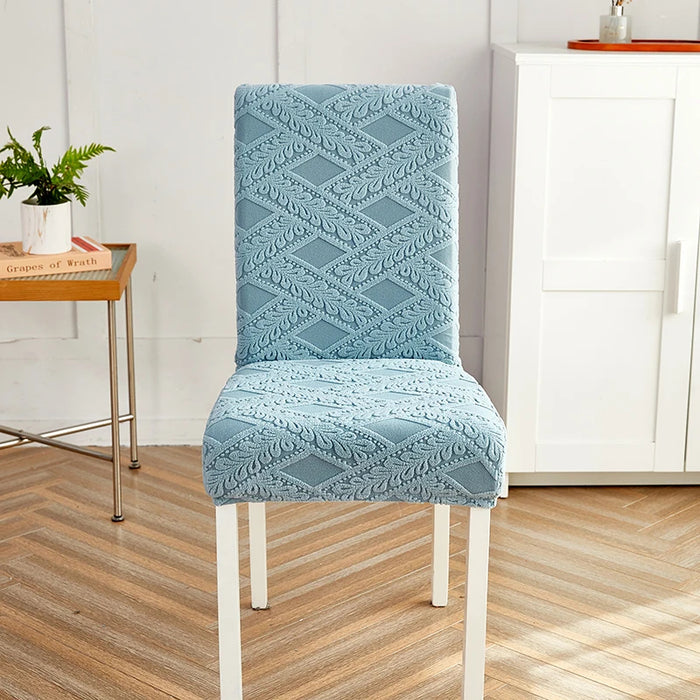 Anyhouz Chair Cover Light Blue Knitted Veins Design with Anti-Dirt and Elastic Material for Dining Room Kitchen Wedding Hotel Banquet Restaurant